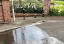 A water leak has left water gushing down Waterworks Road in Worcester