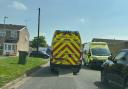 BLOCKED: Amberley Close in Blackpole in Worcester was blocked by an ambulance
