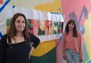 Local artists paint new mural at Worcester NCP car park, Catt Standen (left), Anna Best (right)