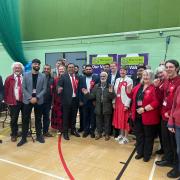 VOTES: Labour councillors and supporters after the election count