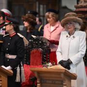 Queen Camilla attends the Royal Maundy service at Worcester Cathedral.