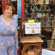 HISTORY: Script Haven's Leena Batchelor celebrates her bookshop receiving a blue plaque in honour of Charles Dickens' visit