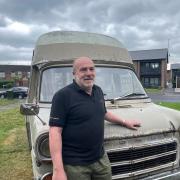 VICTORY: Mike Perkins is now allowed to park Bunty - the 1972 Ford Transit Landliner CI Motorhome - back on his drive in Cranham Drive, Warndon, Worcester