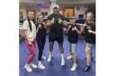 TEAM: L-R Daisy Lloyd, 'Warndon Whirlwind' Kelsey Martin Davies, Jon 'DP' Shaw, the 'Sandman' Jacob Phillips and Carys Clarke who is also a youth fighter