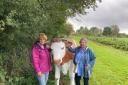 Cllr Meg Farmer and Cllr Mary Drinkwater with the villages newest addition.