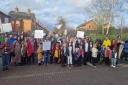 Parents and pupils held a rally last month calling for better road safety around the school