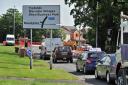 CONGESTION: Roadworks on Tolladine Road contributed to a 'nightmare' morning for commuters in Worcester.