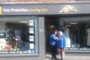 CELEBRATIONS: Fran Holder, with volunteer Fran Sewell, outside the new look shop in St John's.Picture by Fran Holder