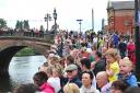 Thousands of people watched The Flotilla along the River Severn in Worcester City Centre, to celebrate Her Majesty The Queen's 90th Birthday (Picture by Jonathan Barry 231605970)