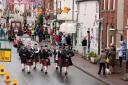 Pipers lead the parade. Picture by Rachel Brooks.