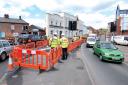 MEN AT WORK: Roadworks in Lowesmoor near the junction with Pheasant Street.