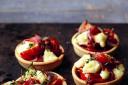 QUICK AND EASY: Crumbly Lancashire, red onion and pepper tarts.