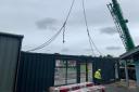 The first part of the new electrical training facility was dropped into place yesterday