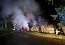 Scene of the crash in Kyrewood, Tenbury Wells. Picture Credit: Tenbury Fire Station.