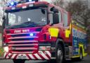 A washing machine caught fire at a property near Worcester yesterday (Sunday)