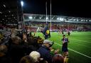 Worcester Warriors fans celebrate the win after the game - Mandatory by-line: Andy Watts/JMP - 27/04/2022 - RUGBY - Kingsholm Stadium - Gloucester, England - Gloucester Rugby v Worcester Warriors - Premiership Rugby Cup Semi-Final