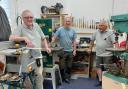 Dave Clark, MSW chairman Colin Bunce and Nigel Jarvis in the machine room.