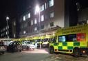 Ambulances outside the Worcestershire Royal Hospital