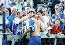 LOYAL FANS: Worcester City supporters show their appreciation at St George’s Lane.