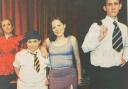 Some of the stars of the school play Our Day Out in 2001 - Holly Hodgkins, Antony Kmilli, Victoria Taylor, Naiomi Hodgkins and Luke Hall.