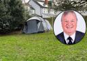 FEARS: Cllr Alan Amos says residents living by Pitmaston Park who have seen the tent are understandably fearful after previous  encampments at Pitmaston Park in St John's in Worcester
