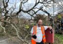 MIRACLE: Postman Adam Wilson in Ripon Road in Ronkswood was seconds from being squashed by the falling tree and says it is his second close call
