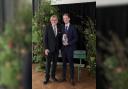 Keith Weed, president of the RHS (right), and Pershore College head of horticulture Josh Egan-Wyer (left) at the event