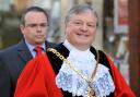 BEDWARDINE: Councillor Alan Amos, pictured when he was the Mayor of Worcester in 2014, has been selected for the safe Tory seat of Bedwardine. Pictured behind him is previous council managing director Duncan Sharkey.