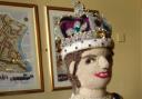 YOUR MAJESTY: Olive Allsup spent months knitting this life-size replica of the Queen