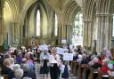 The congregation at Pershore Abbey enjoyed a parade of cakes on Sunday to celebate the Queen's 90th birthday
