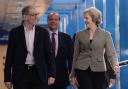 POWER COUPLE: Theresa May with her husband Philip at the Conservative conference in Birmingham.