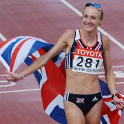 PA File Photo of Paula Radcliffe celebrates winning the Womens Marathon at the IAAF World Athletics Championships in Helsinki 2005.. See PA Feature FAMILY Radcliffe. Picture credit should read: John Giles/PA. WARNING: This picture must only be used to