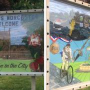 A LOCAL artist's work has been unveiled on a new welcome sign for a historical area of Worcester.