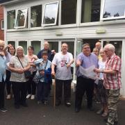 Councillor Richard Udall and St John's residents met at Dancox House to oppose the plans