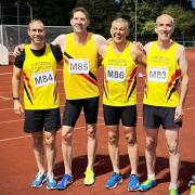 Worcester Athletic Club's veteran athletes celebrated the end of the 2022 season with an impressive showing in the South Midlands Veteran’s League. Picture shows the men's relay team