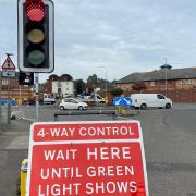 Traffic lights galore in Worcestershire.