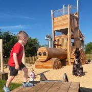 A new adventure playground and zip wire has opened at Churchfields Farm