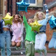 JOY: Students from Malvern St James Girls' School celebrate their A Level results