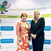 FULL ENGLISH: Karen Woodward, left, of the National Apprenticeship Service, with Kathryn Wagstaff, project manager of Finditinworcestershire at the apprentice-themed breakfast meeting.