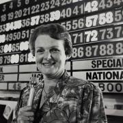 Kay Bamford calls the Bingo numbers for the last time in 1987