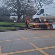 RECOVERY: Van recovered from St John's roundabout