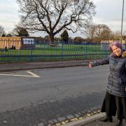 ACTION: Cllr Jill Desayrah is calling for a zebra crossing here on Tetbury Drive in Warndon, Worcester