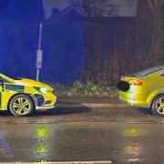 STOPPED: Warndon SNT pulled over the car for travelling too fast in pouring rain