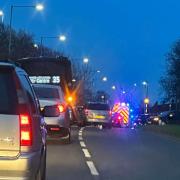 CRASH: Windermere Drive in Warndon is closed.