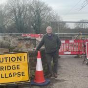 CONCERN: Cllr Alan Amos has raises concerns about the loss of the weir after the partial collapse of Powick Old Bridge