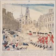 A painting depicting the Boston Massacre, there being no press photos of the actual event.