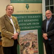 Author Andrew H. Morton (left) and Phil Coathup, Roundhill Wood Solar Farm Opposition Group (RWSF) chairman
