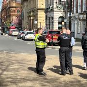 Eyewitnesses noticed there was a large police presence in Worcester High Street today (Thursday)