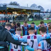 HUDDLE: Malvern Town faced Westbury United at home
