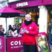 JOIN US: Cafechurch co-ordinator Ann Coyle at the Worcester High Street branch of Costa, where they meet.